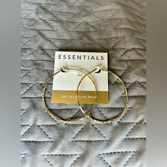 NWT 18k GOLD / Hoop Earrings / NEW OS - Picture 4 of 4